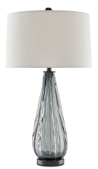 Nightcap One Light Table Lamp in Blue-Gray/Clear