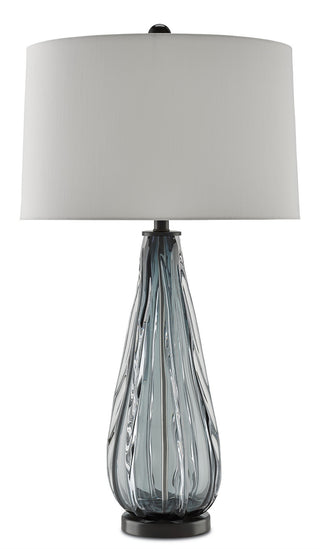 Nightcap One Light Table Lamp in Blue-Gray/Clear