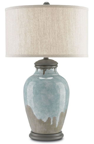 Currey and Company - 6000-0057 - One Light Table Lamp - Chatswood - Blue-Green/Gray