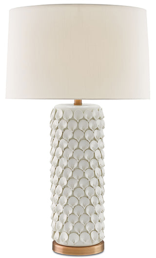 Currey and Company - 6000-0067 - One Light Table Lamp - Calla Lily - Cream/Antique Brass