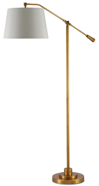 Maxstroke One Light Floor Lamp in Antique Brass