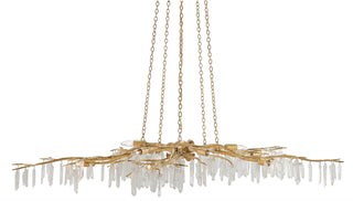Currey and Company - 9000-0040 - Ten Light Chandelier - Forest Light - Washed Lucerne Gold/Natural