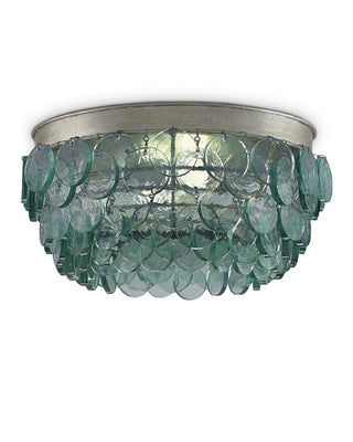 Currey and Company - 9999-0013 - Two Light Flush Mount - Braithwell - Clear/Silver Leaf
