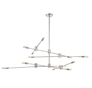 Lyrique 12 Light Chandelier in Polished Nickel