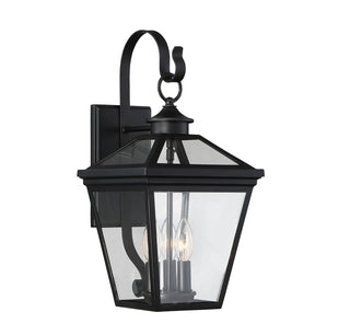 Ellijay Three Light Wall Lantern in Black