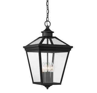 Ellijay Four Light Outdoor Hanging Lantern in Black