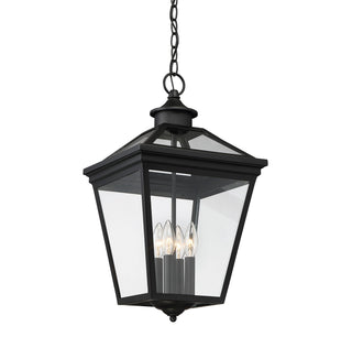 Ellijay Four Light Outdoor Hanging Lantern in Black