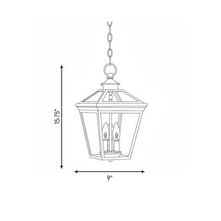 Ellijay Three Light Hanging Lantern in Black