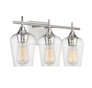 Octave Three Light Bath Bar in Polished Chrome