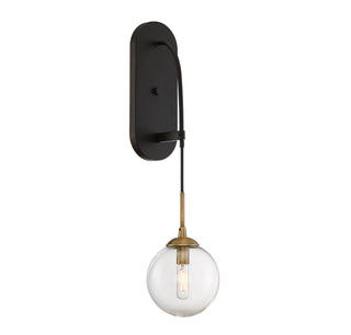Fulton One Light Wall Sconce in English Bronze and Warm Brass