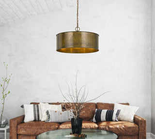 Rochefort Three Light Chandelier in Distress Gold