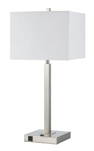 Cal Lighting - LA-8028NS-1-BS - One Light Table Lamp - 60W Metal N/S Lamp With Two Outlets - Brushed Steel