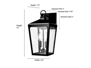 Brooks 2-Light Outdoor Wall Sconce Powder Coated Black