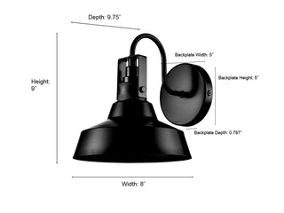 Axell 1-Light Outdoor Wall Sconce Powder Coated Black