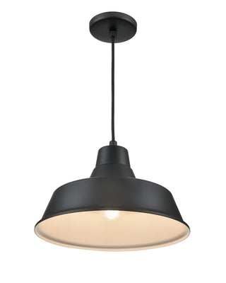 R Series 1-Light Cord Hung Classic Warehouse Satin Black
