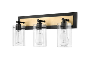 Gasol 3-Light Vanity Matte Black / Vintage Brass