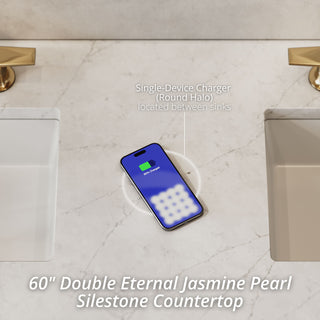 60 Inch Amberly Dual Mount Vanity in Mid-Century Walnut / Eternal Jasmine Pearl Top