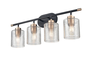 Renitta 4-Light Vanity Matte Black Modern Gold