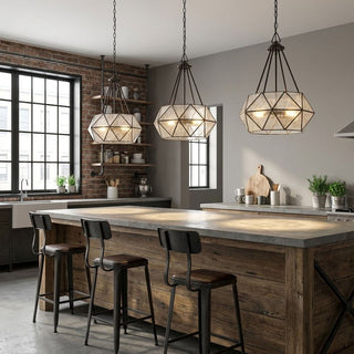 Tartan Four Light Pendant in Oiled Burnished Bronze