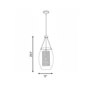 Dunbar One Light Pendant in Warm Brass with Bronze Accents