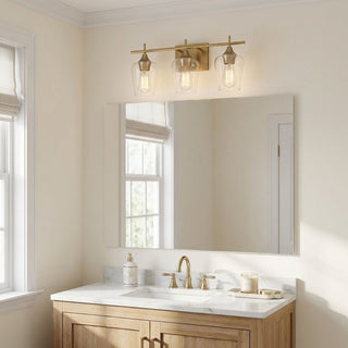 Octave Three Light Bath Bar in Warm Brass