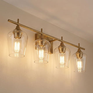 Octave Four Light Bath Bar in Warm Brass