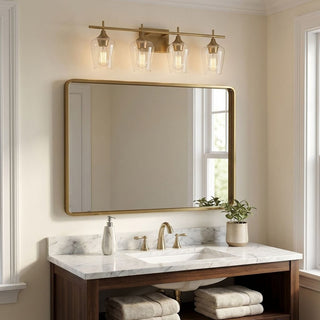 Octave Four Light Bath Bar in Warm Brass