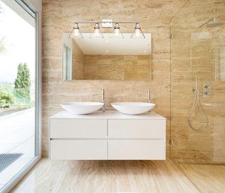Drake Four Light Bath Bar in Polished Nickel
