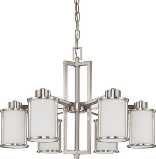Odeon Six Light Chandelier in Brushed Nickel