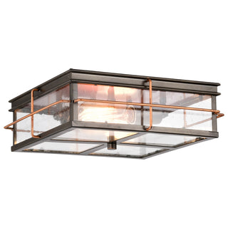 Howell Two Light Flush Mount in Bronze / Copper Accents