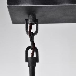 Lake Four Light Island Pendant in Iron Black / Brushed Nickel Accents