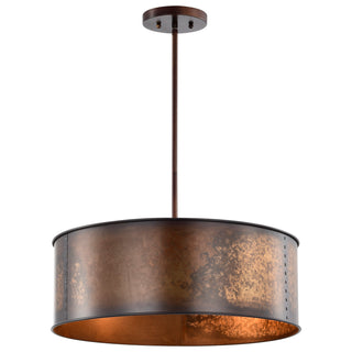 Kettle Four Light Pendant in Weathered Brass