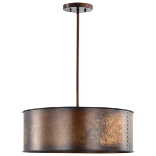 Kettle Four Light Pendant in Weathered Brass