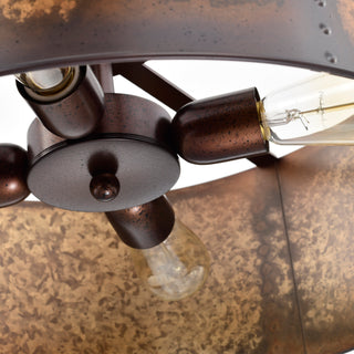 Kettle Four Light Pendant in Weathered Brass