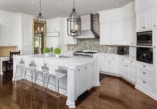 Sherwood Four Light Pendant in Iron Black / Brushed Nickel Accents