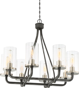 Nuvo Lighting - 60-6128 - Eight Light Chandelier - Sherwood - Iron Black / Brushed Nickel Accents