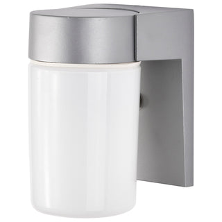 One Light Wall Lantern in Satin Aluminum