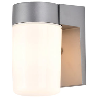 One Light Wall Lantern in Satin Aluminum