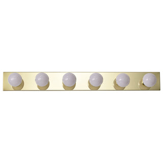 Six Light Vanity in Polished Brass