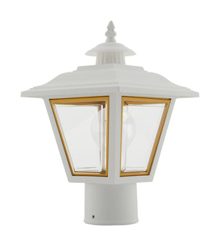 One Light Post Lantern in White