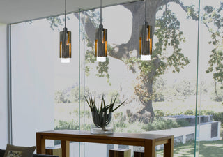 One Light Chandelier in Wood
