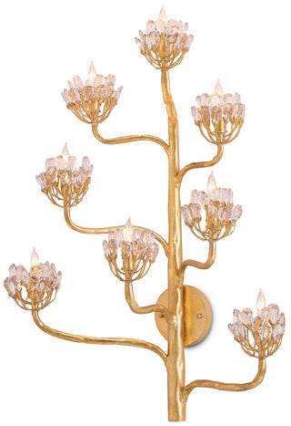 Agave Americana Eight Light Wall Sconce in Clear/Dark Contemporary Gold Leaf