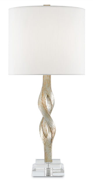 Elyx One Light Table Lamp in Chinois Silver Leaf/Clear