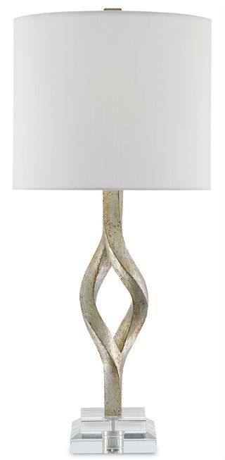 Elyx One Light Table Lamp in Chinois Silver Leaf/Clear