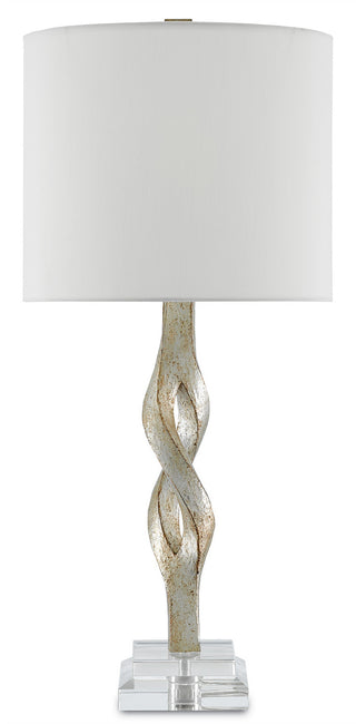 Elyx One Light Table Lamp in Chinois Silver Leaf/Clear