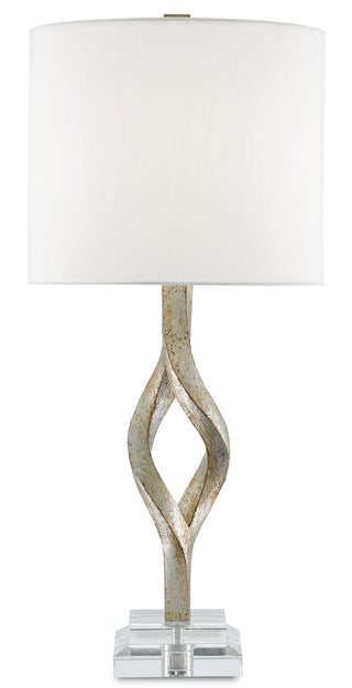 Elyx One Light Table Lamp in Chinois Silver Leaf/Clear