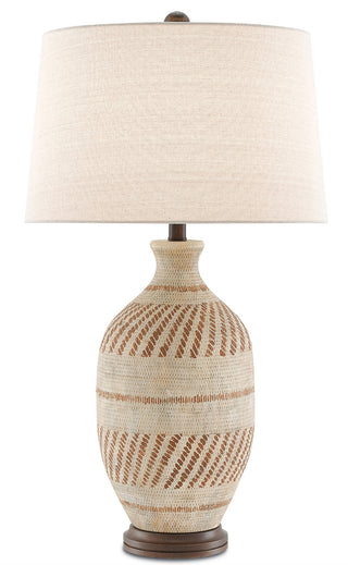 Faiyum One Light Table Lamp in Tan/Brown/Bronze