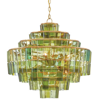 Currey and Company - 9000-0148 - Eight Light Chandelier - Sommelier - Green/Dark Contemporary Gold Leaf