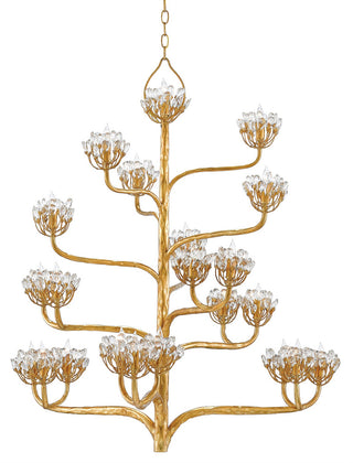 Currey and Company - 9000-0157 - 22 Light Chandelier - Agave Americana - Clear/Dark Contemporary Gold Leaf