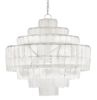Currey and Company - 9000-0160 - Eight Light Chandelier - Sommelier - Opaque White/Contemporary Silver Leaf
